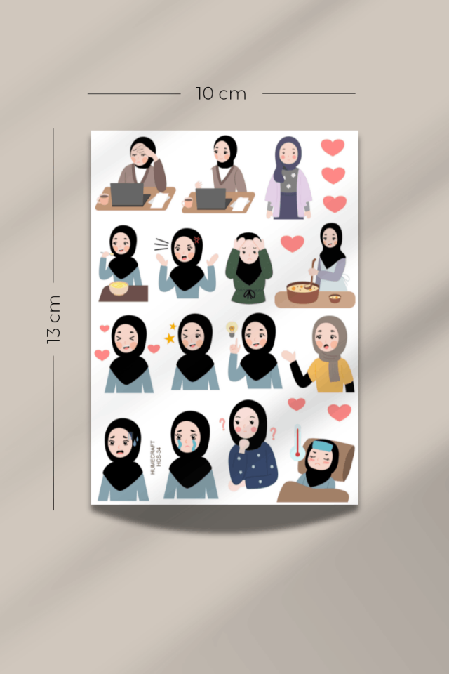 Cuıte Hijab Mood Şeffaf Sticker Seti