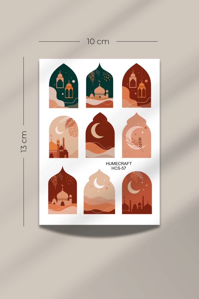 Soyut Islami Temalı Şeffaf Sticker Seti