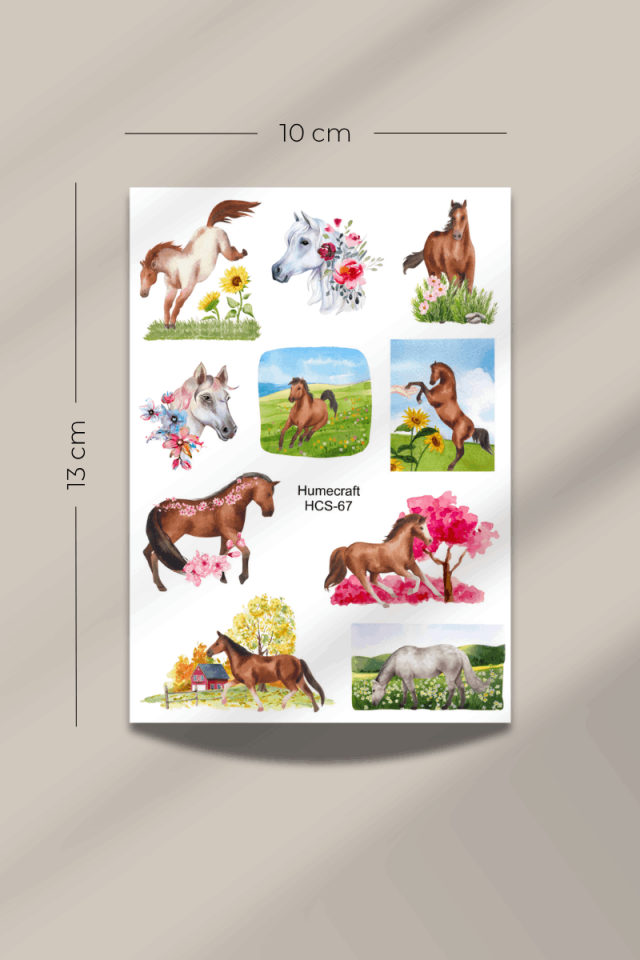 Horse - At Temalı Şeffaf Sticker Seti