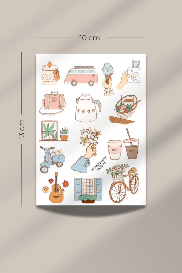 Soft Eşyalar Ve Yaz Şeffaf Sticker Seti