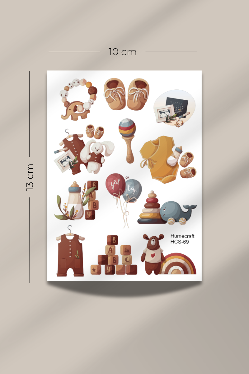 Bebek-Yenidoğan Temalı Şeffaf Sticker Seti