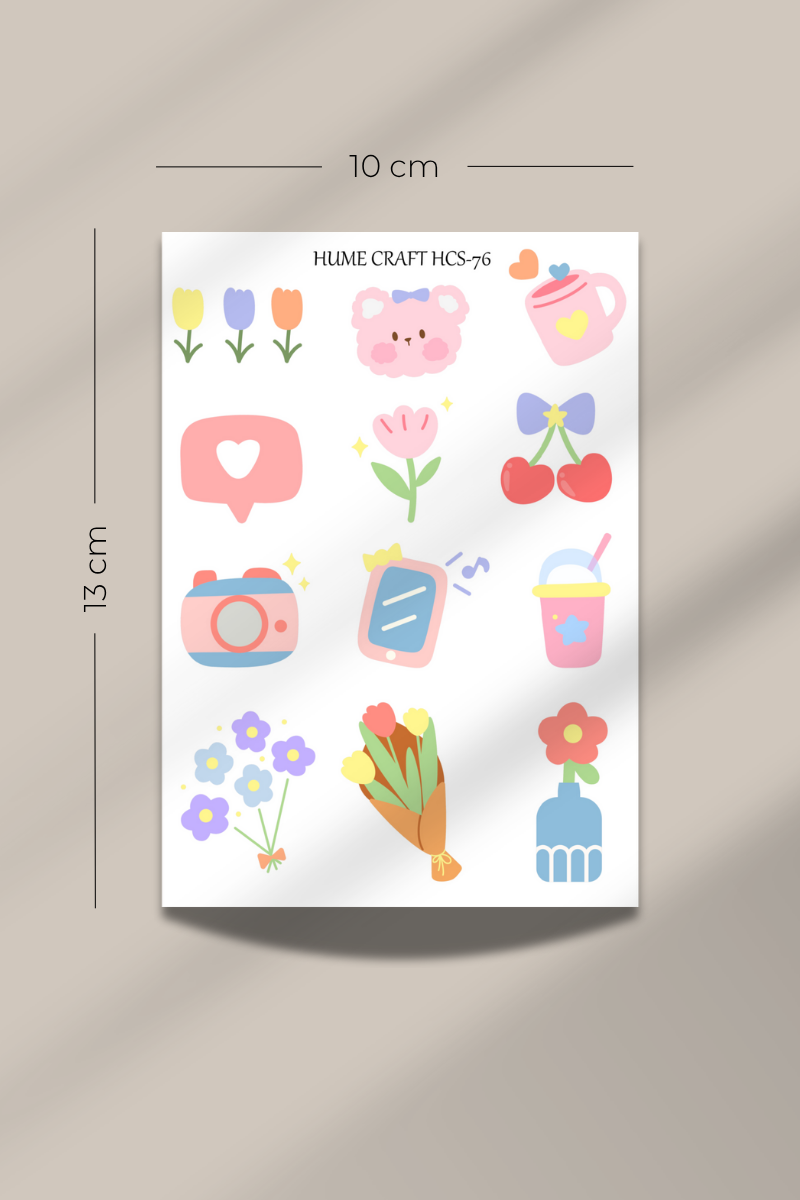 Soft And Cute Temalı Şeffaf Sticker Seti