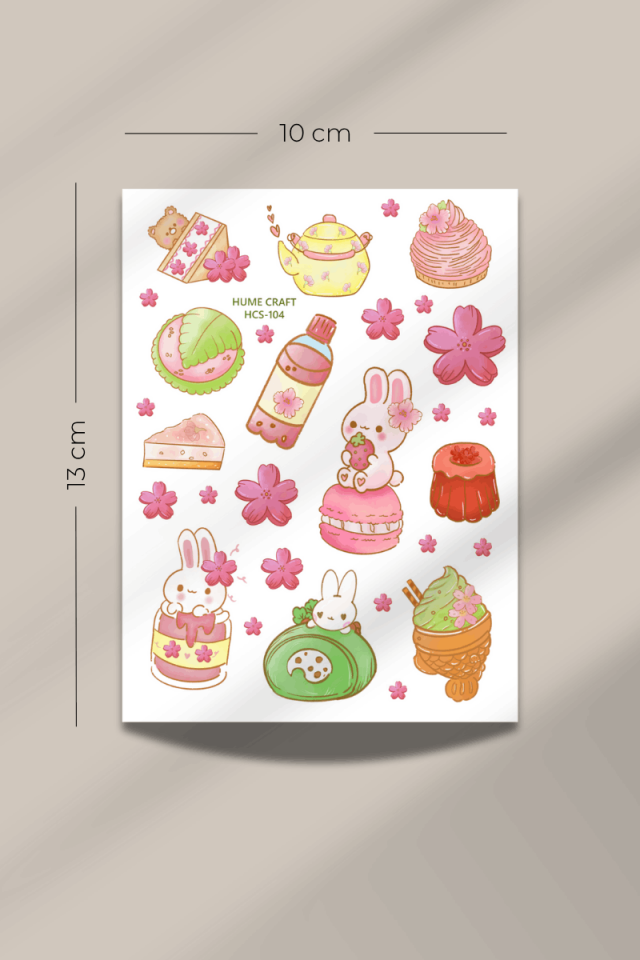 Cute Bunny Şeffaf Sticker Seti