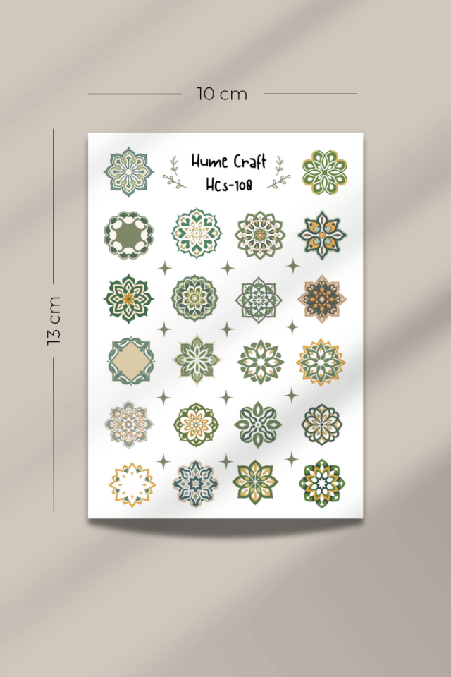 İslami Geometri Temalı Şeffaf Sticker Seti