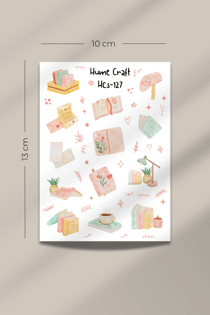 Soft Kitap Temalı Şeffaf Sticker Seti