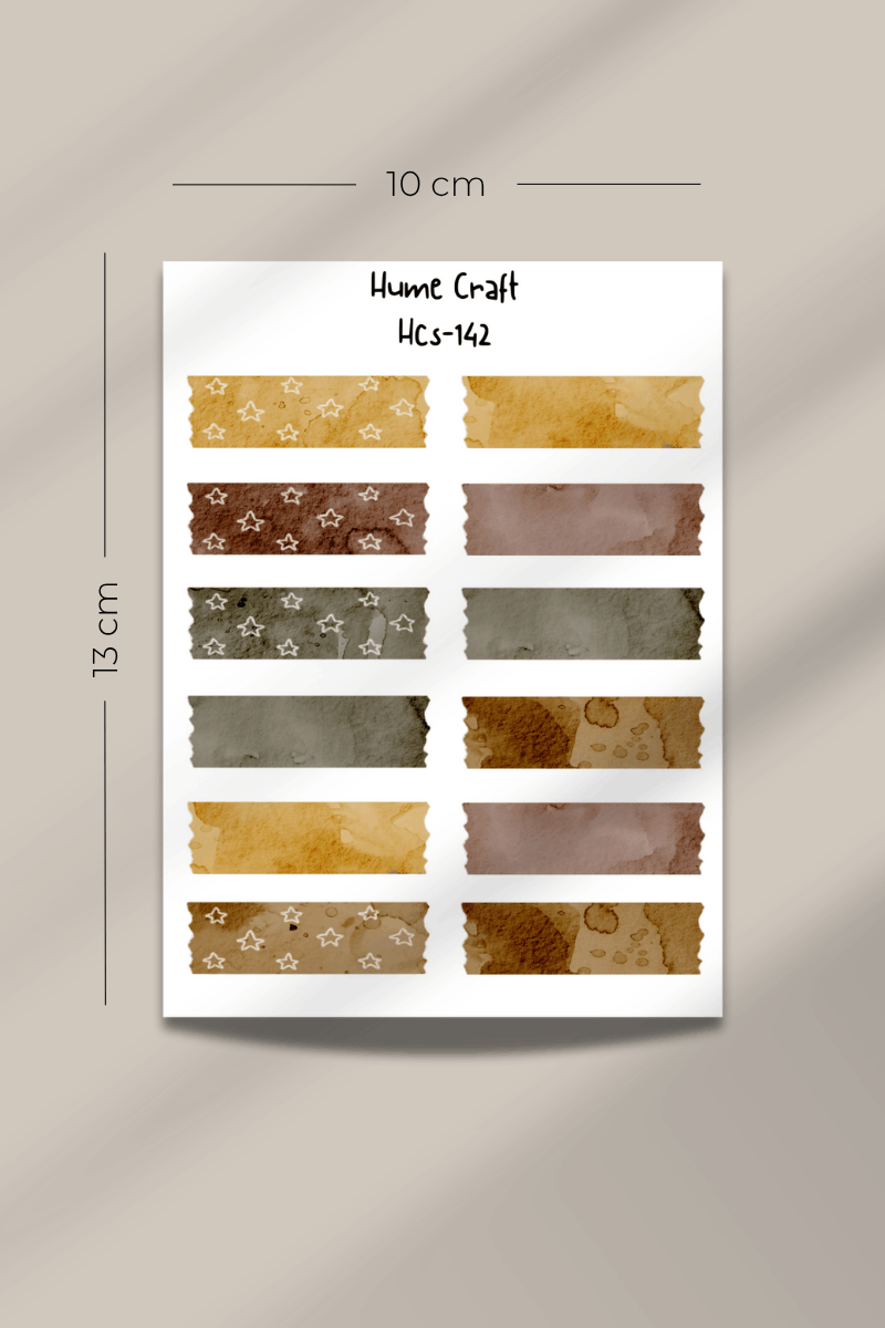 Vintage Washi Bant Temalı Şeffaf Sticker Seti