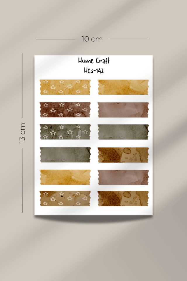 Vintage Washi Bant Temalı Şeffaf Sticker Seti