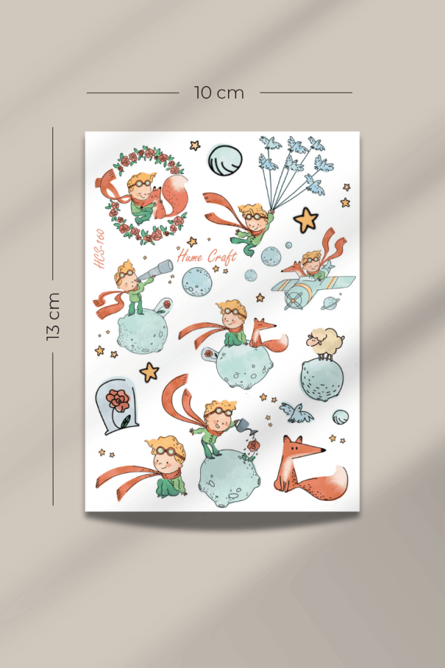 Küçük Prens Temalı Şeffaf Sticker Seti