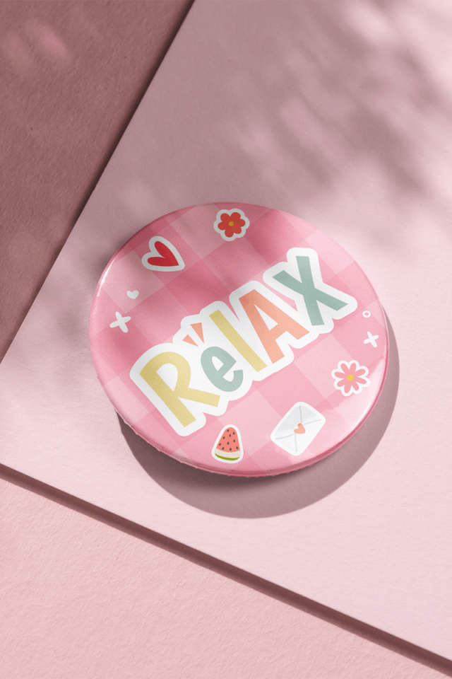 Relax İğneli Metal Rozet