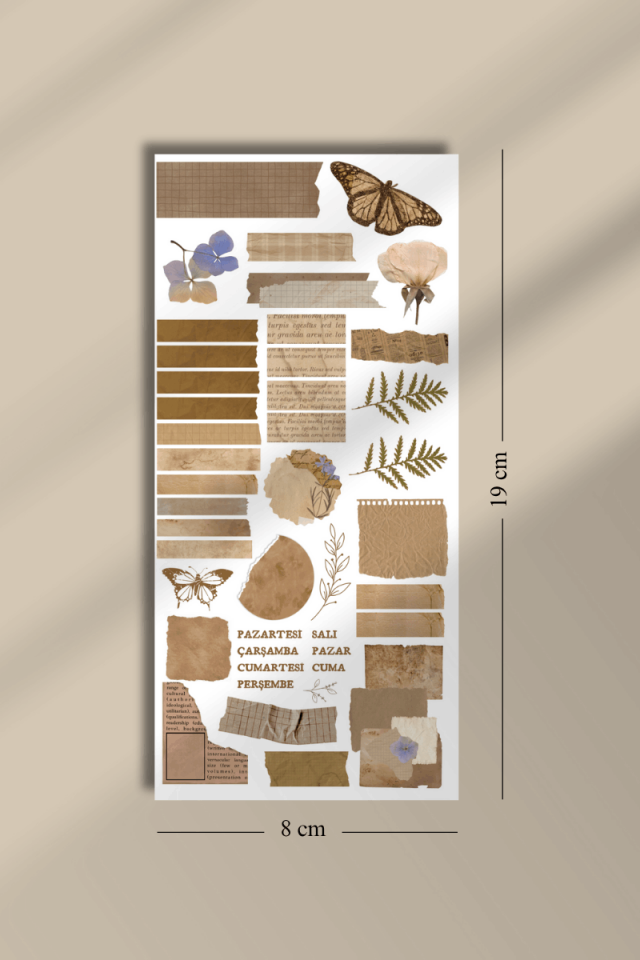 6'lı Vintage Journal Sticker Seti