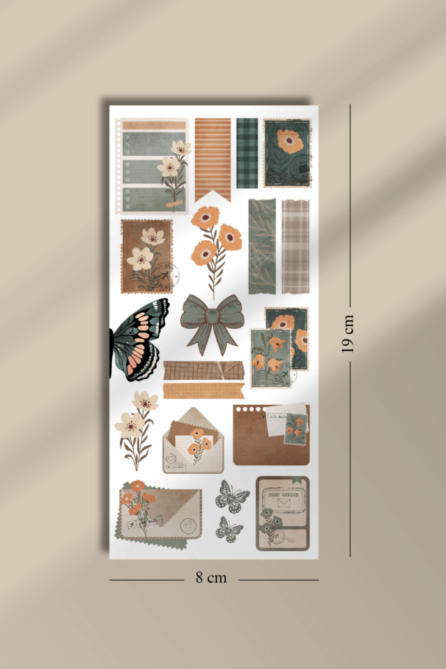6'lı Vintage Journal Sticker Seti