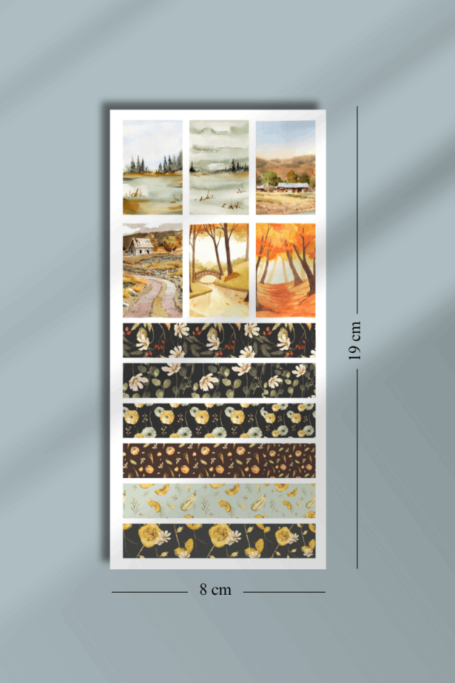 6'lı Sonbahar Temalı Sticker Seti