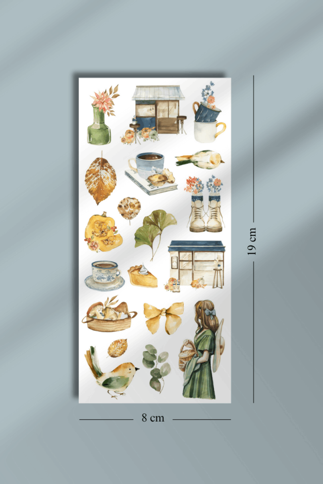 6'lı Sonbahar Temalı Sticker Seti