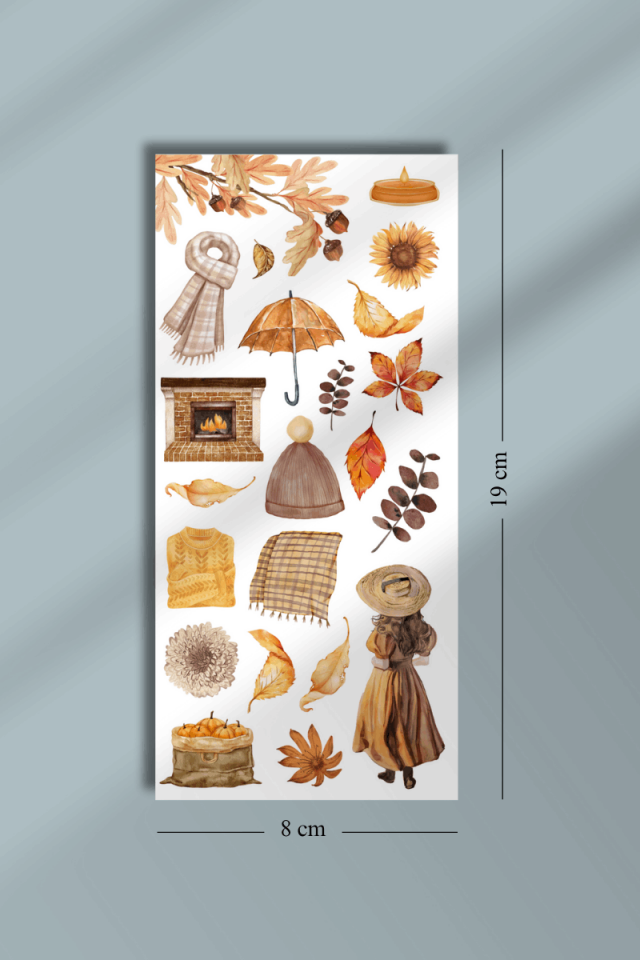 6'lı Sonbahar Temalı Sticker Seti