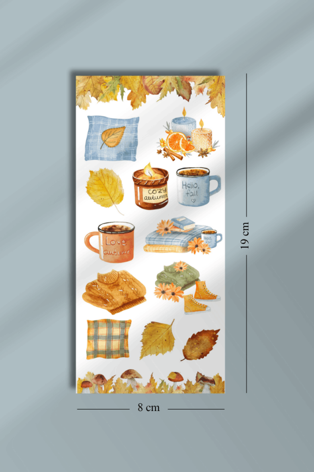 6'lı Sonbahar Temalı Sticker Seti