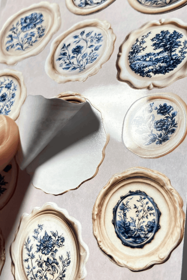 3'lü Mum Mühür Görünümlü Çini Desenli Sticker Seti