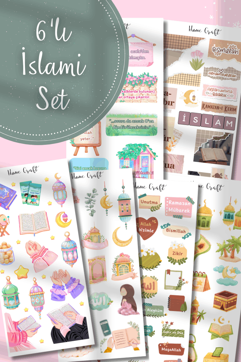 6'lı Islami Temalı Sticker Seti