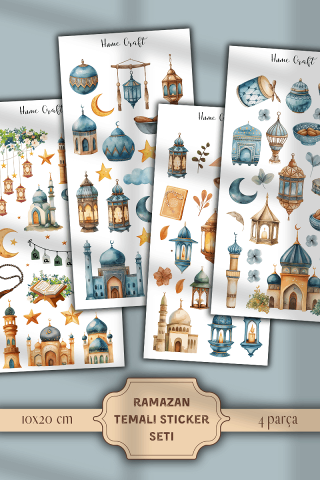 4'lü Ramazan ve İslami Temalı Sticker Seti