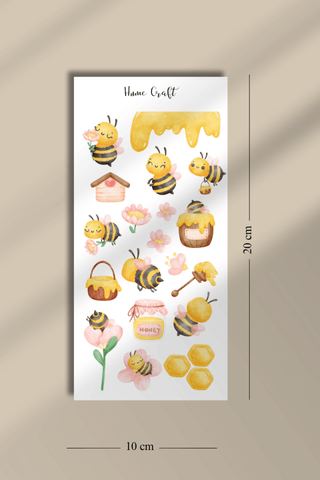 3'lü Kitap / Çiçek / Arı Temalı Soft Sticker Seti