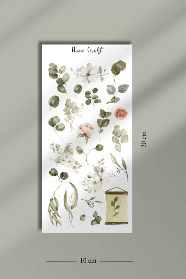 6'lı Soft Çiçek Kelebek Temalı Sticker Seti