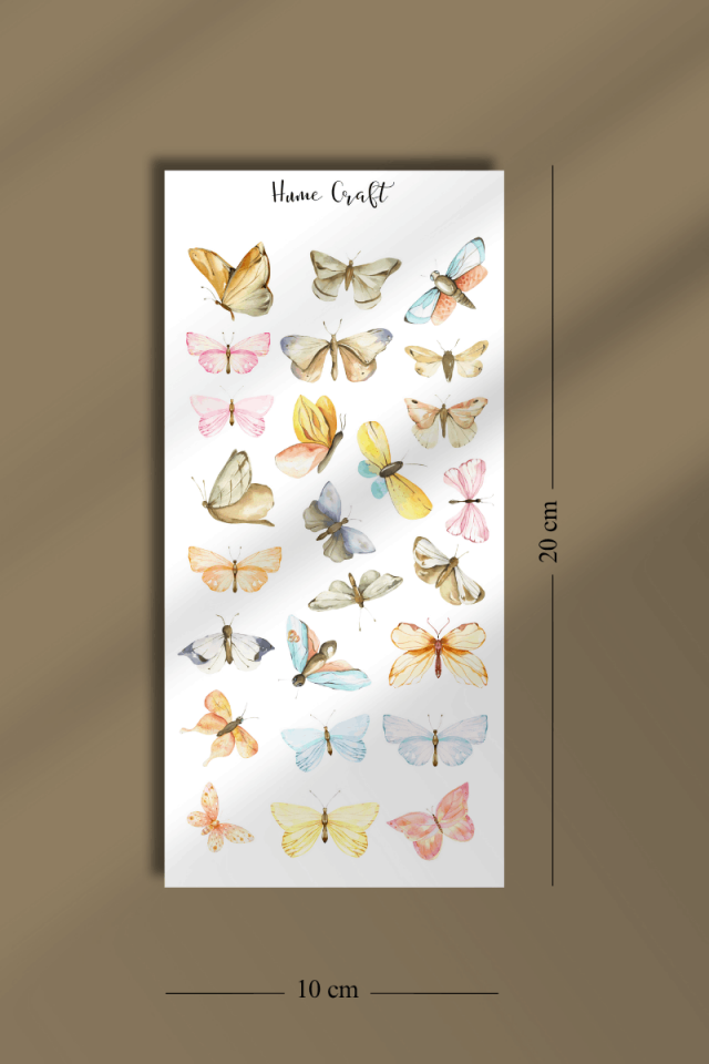 6'lı Soft Çiçek Kelebek Temalı Sticker Seti