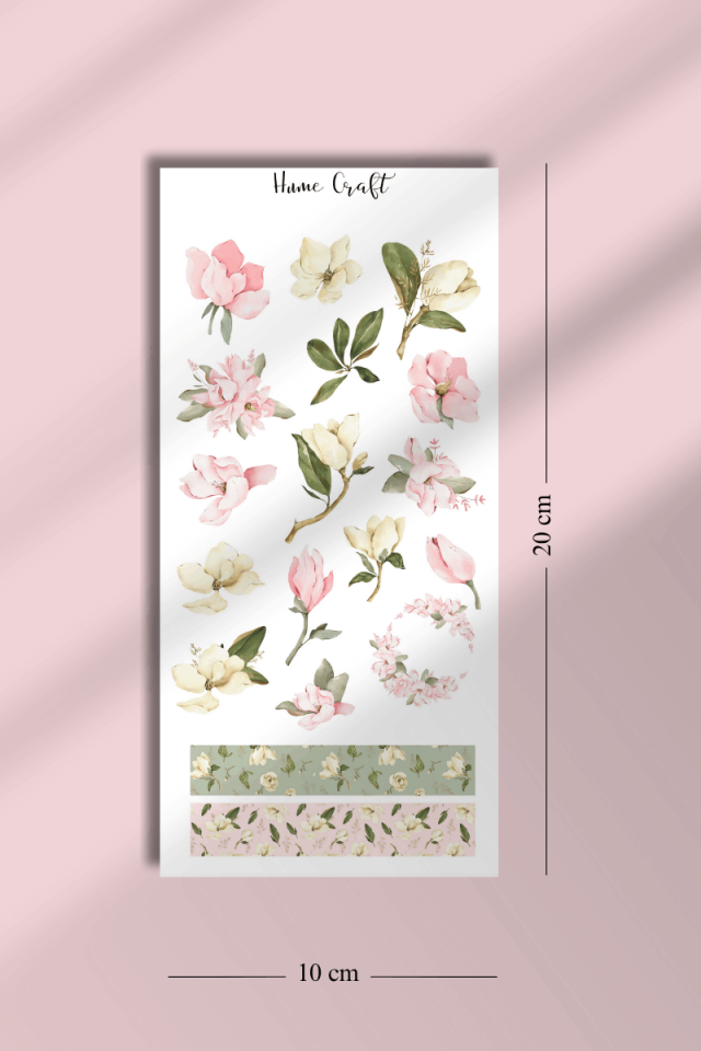 6'lı Soft Çiçek Kelebek Temalı Sticker Seti