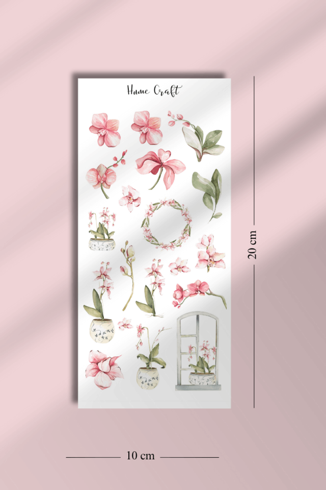 6'lı Soft Çiçek Kelebek Temalı Sticker Seti