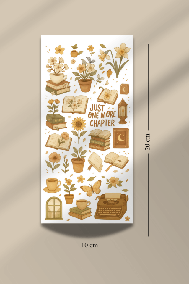 3'lü Cozy Kitap Temalı Sticker Seti