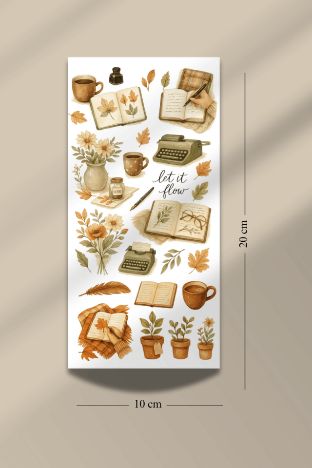 3'lü Cozy Kitap Temalı Sticker Seti