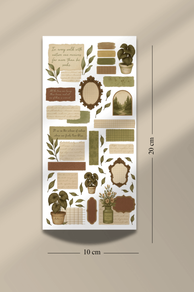 6'lı Vintage Temalı Pul Sticker Seti