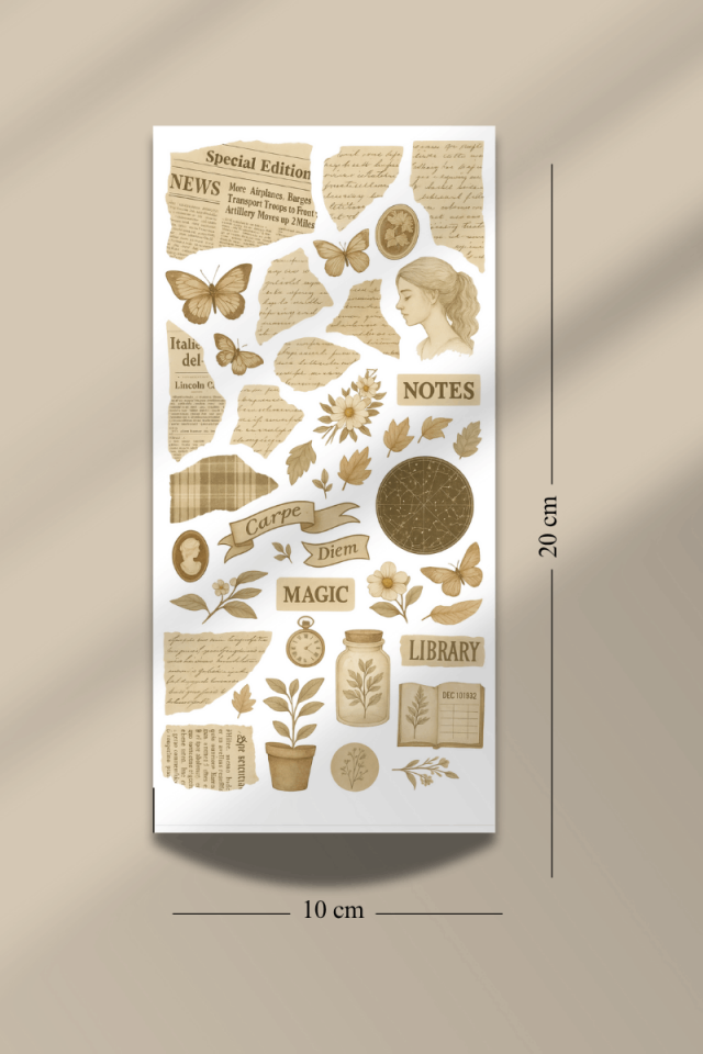 6'lı Vintage Temalı Sticker Seti