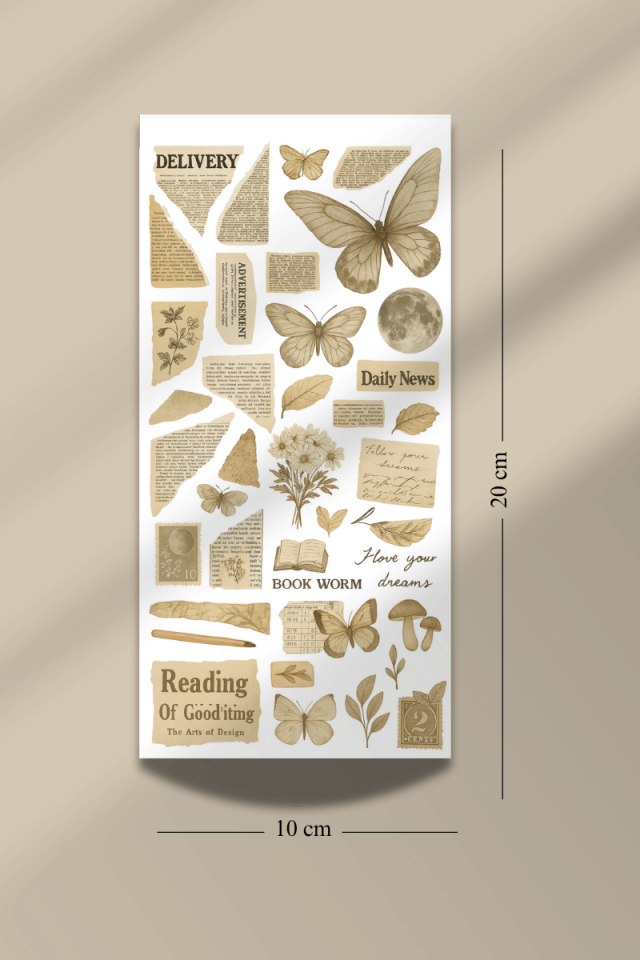 6'lı Vintage Temalı Sticker Seti