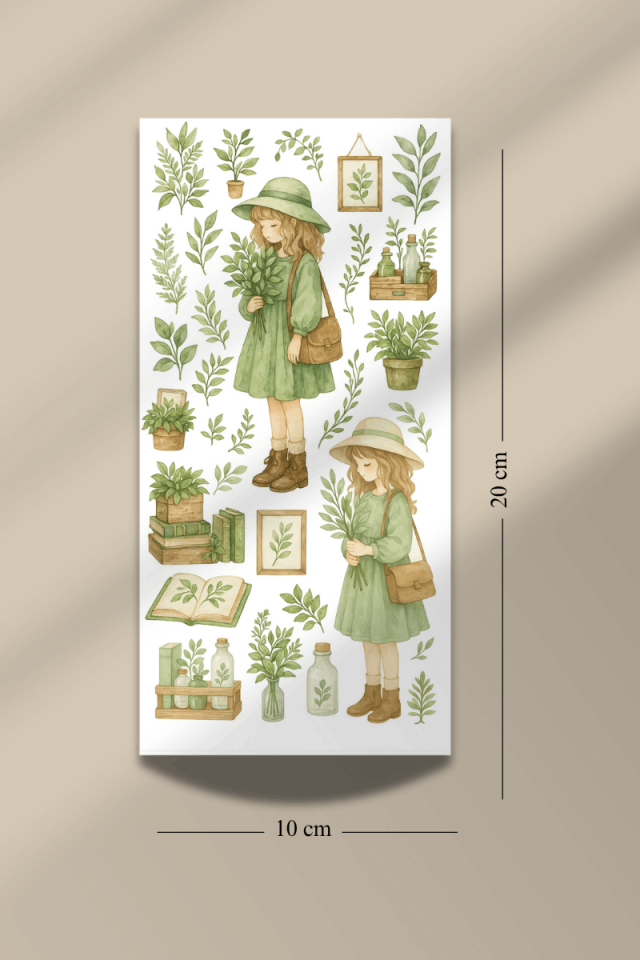 6'lı Çiçekler ve Kızlar Temalı Sticker Seti