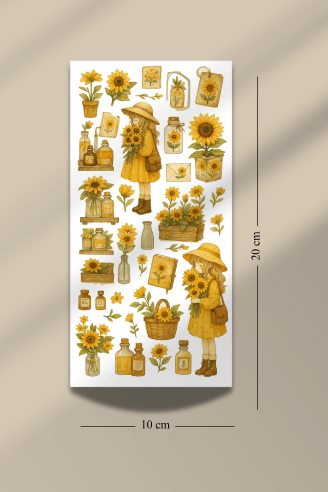 6'lı Çiçekler ve Kızlar Temalı Sticker Seti