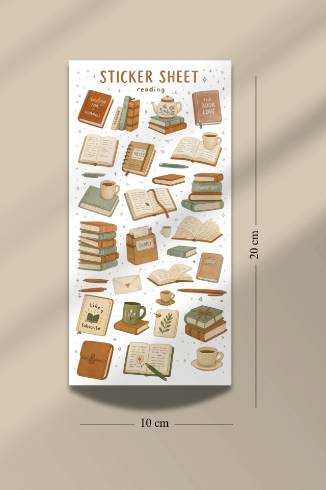 6'lı Cozy Kitap Temalı Sticker Seti