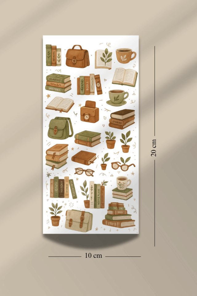 6'lı Cozy Kitap Temalı Sticker Seti
