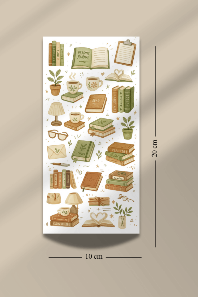 6'lı Cozy Kitap Temalı Sticker Seti