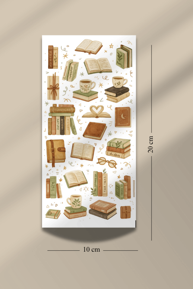 6'lı Cozy Kitap Temalı Sticker Seti