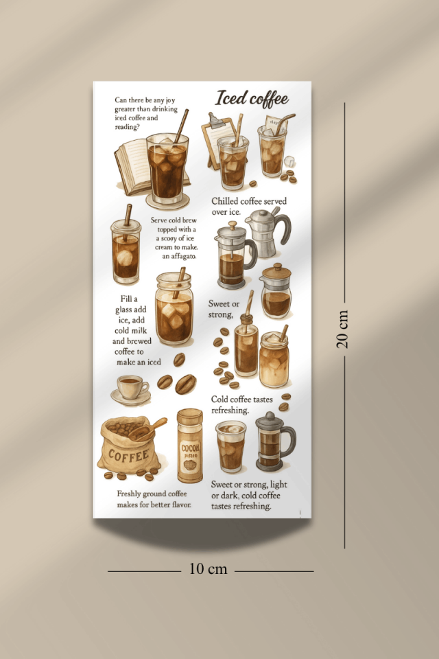 6'lı Kahve Temalı Sticker Seti
