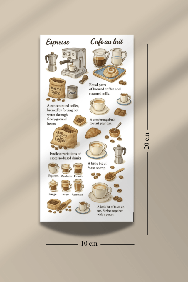 6'lı Kahve Temalı Sticker Seti