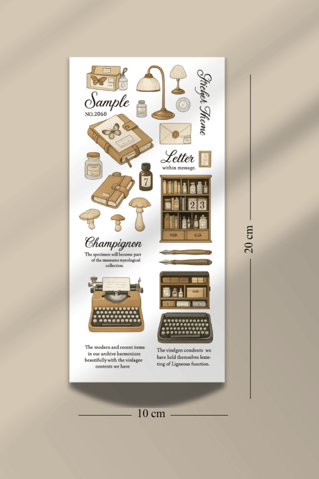 6'lı Daktilo Temalı Sticker Seti
