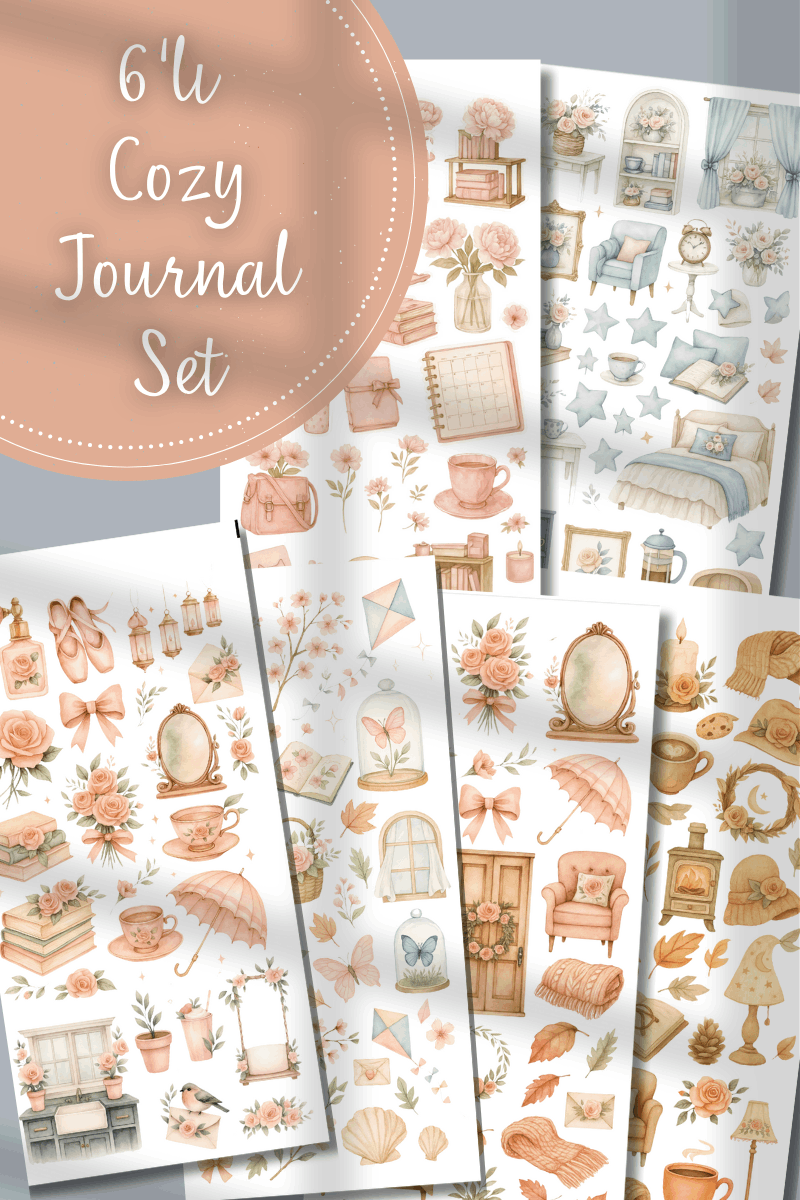 6'lı Cozy Sticker Seti