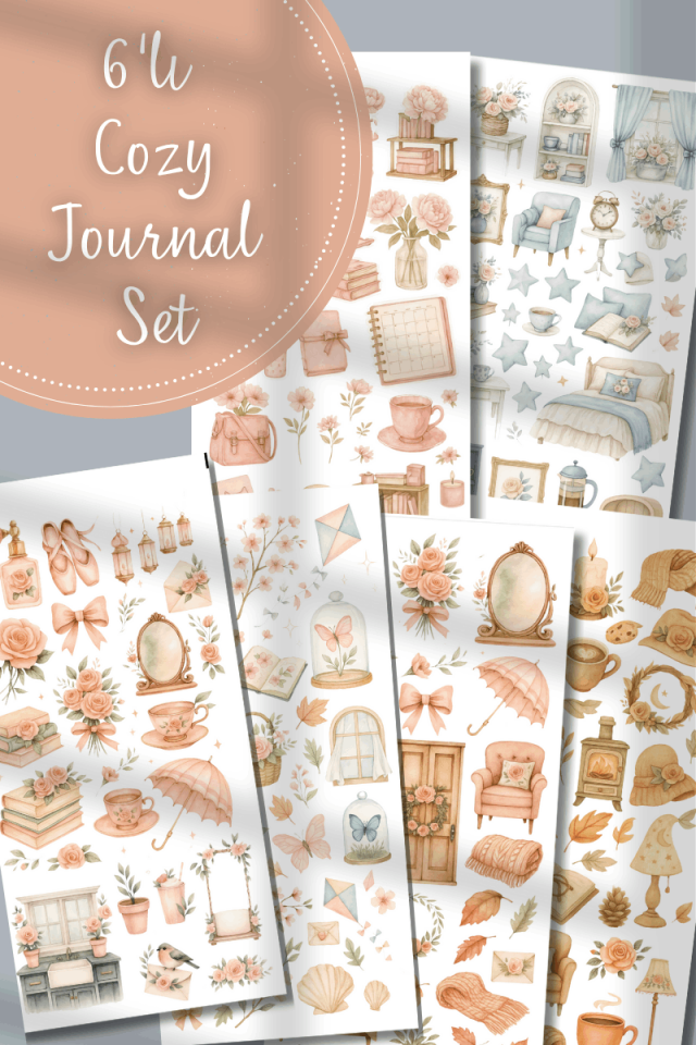 6'lı Cozy Sticker Seti