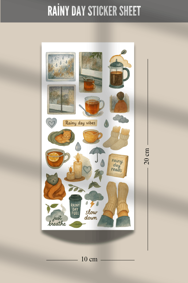 Yağmur Temalı Sticker Seti