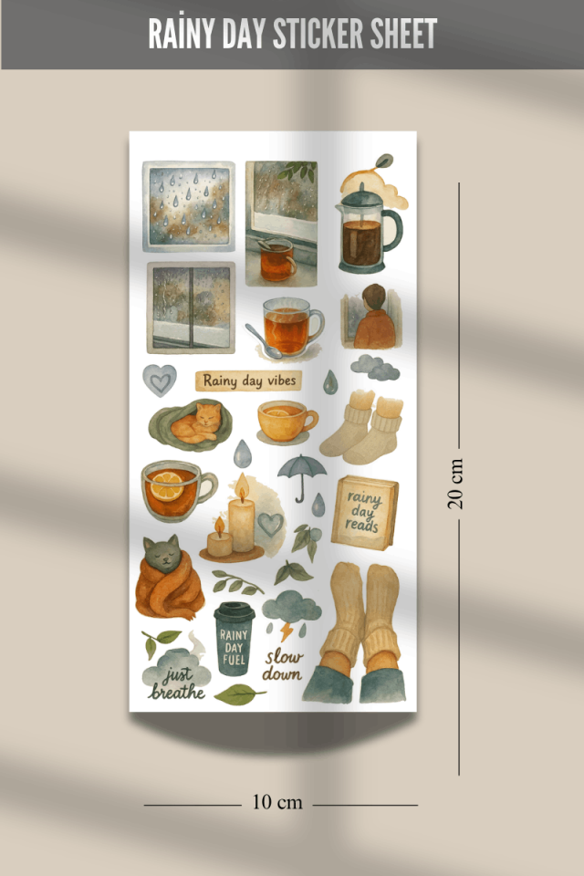 Yağmur Temalı Sticker Seti