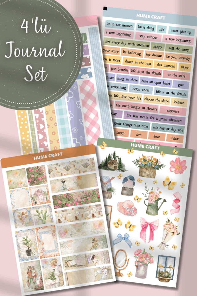 Soft ve Vintage Temalı Sticker Seti