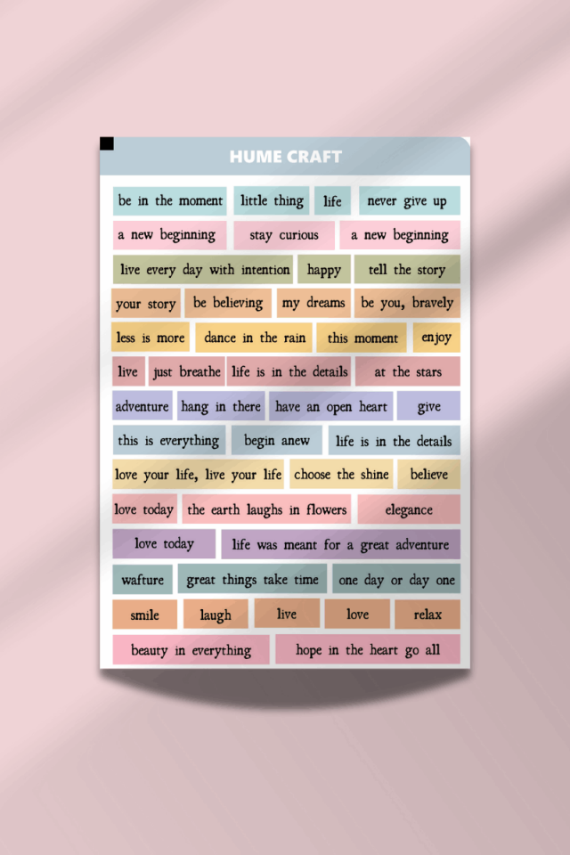Soft ve Vintage Temalı Sticker Seti