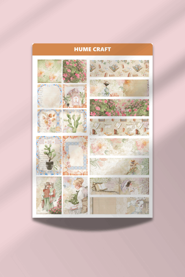 Soft ve Vintage Temalı Sticker Seti