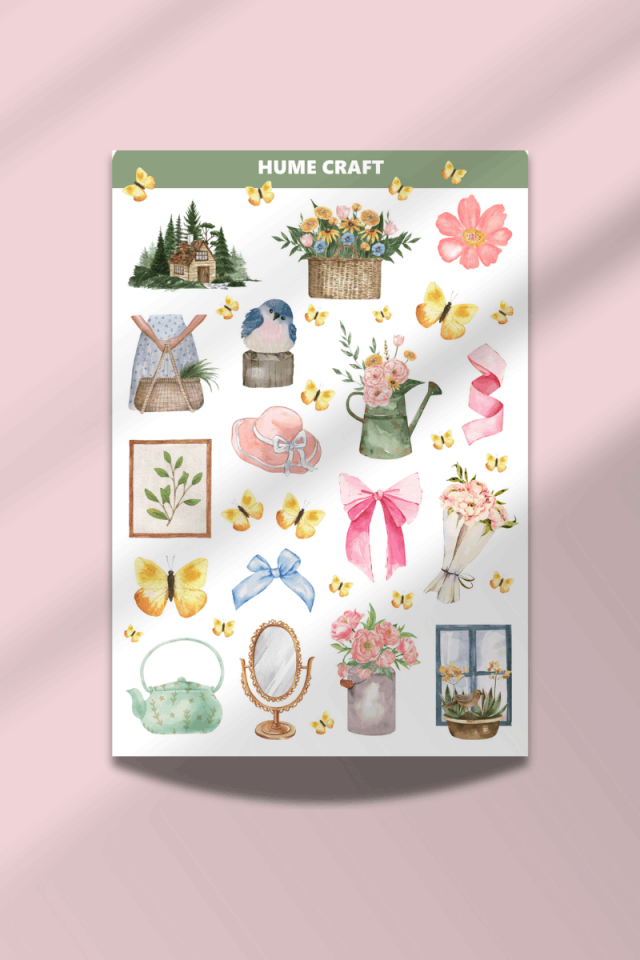 Soft ve Vintage Temalı Sticker Seti