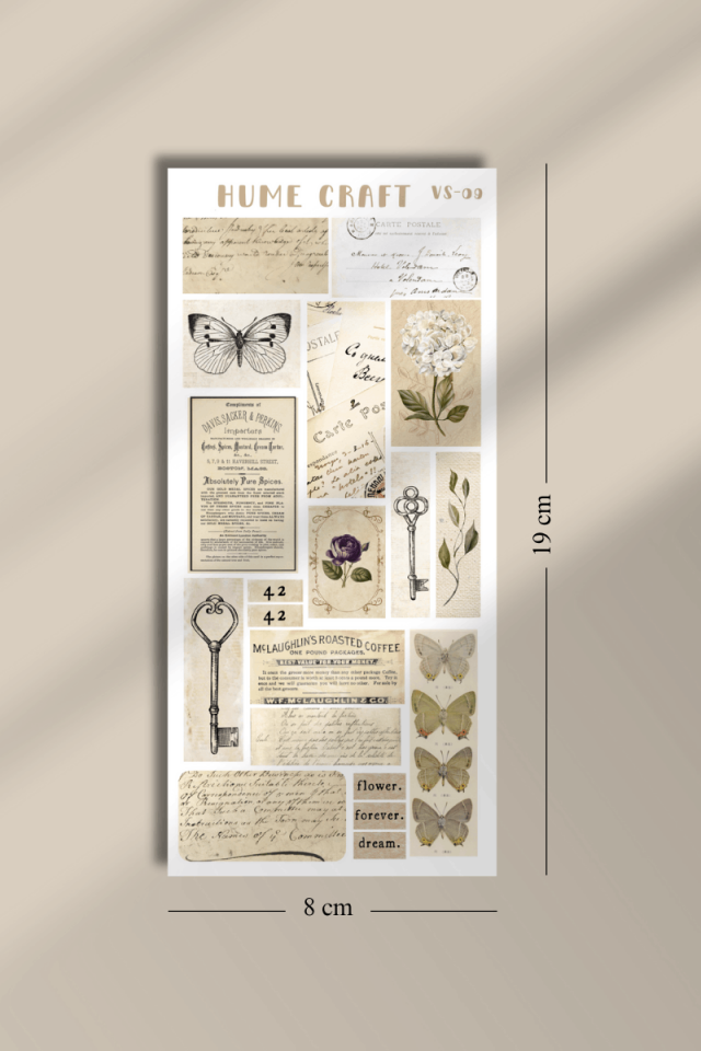 3'lü Vintage Journal Sticker Seti